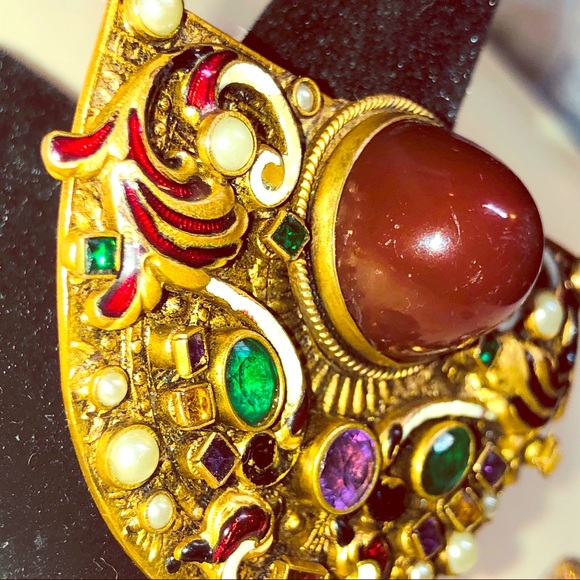 Antique Genuine Gemstone Enamel Buckle/Pendant - Picture 5 of 5